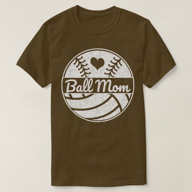 Camiseta Ball Mãe Softball Mãe Voleibol Mãe Base Softball (Frente do Design)