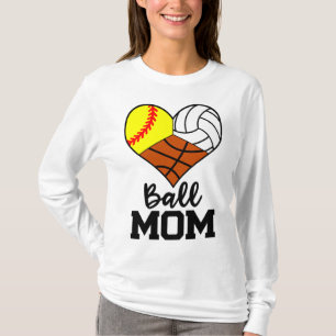 Camiseta Ball Mamãe Funny Softball Jogada de Voleibol