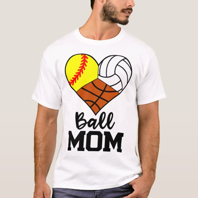Camiseta Ball Mamãe Funny Softball Jogada de Voleibol (Frente)