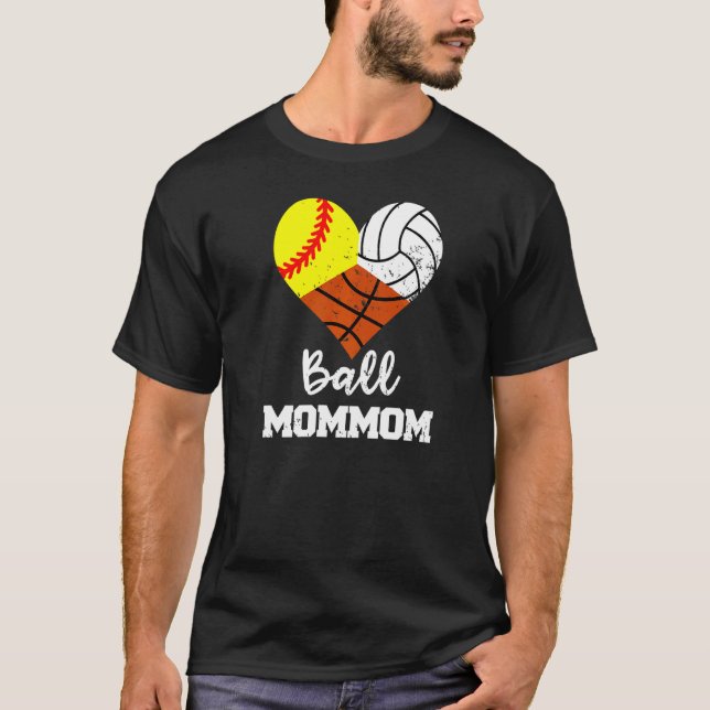 Camiseta Ball Mamãe Heart Softball Voleibol M (Frente)