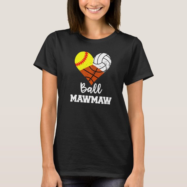 Camiseta Ball Mawmaw Heart Sofball Voleibol M (Frente)