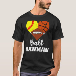 Camiseta Ball Mawmaw Heart Softball Mães de futebol