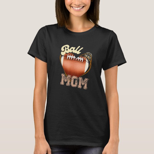 Camiseta Ball Mom Womens Cheer Football Mom Mother's Day Fo (Frente)