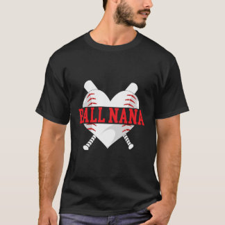 Camiseta Ball Nana Heart Baseball Nana De Um Jogador De Bei