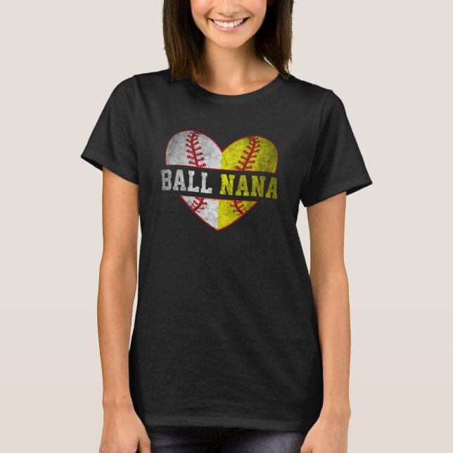 Camiseta Ball Nana Softball Baseball For Women Mother Day (Frente)