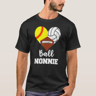 Camiseta Ball Nonnie Heart Softball Futebol Não