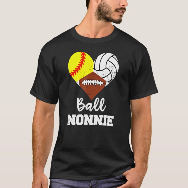 Camiseta Ball Nonnie Heart Softball Futebol Não (Frente)