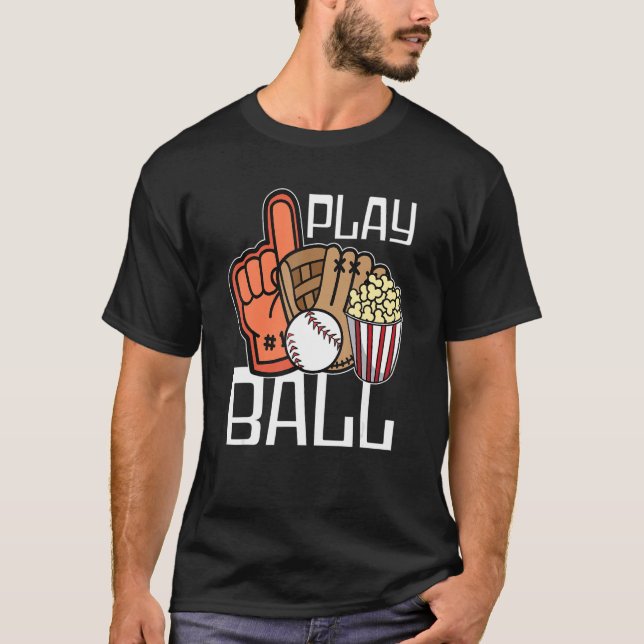 Camiseta Ball Play Baseball Gloves Baseball Player Baseball (Frente)