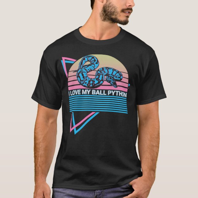 Camiseta Ball Python Cobra Retro I Love My Ball Python (Frente)