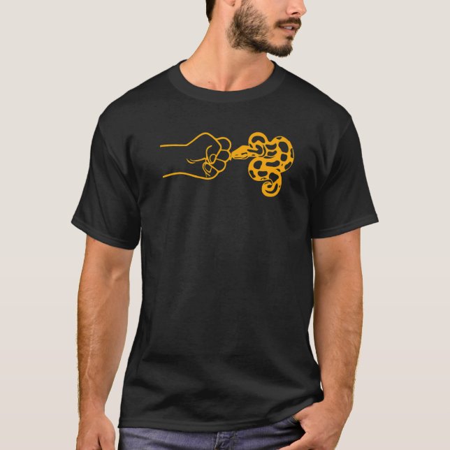 Camiseta Ball Python e mão 3 (Frente)