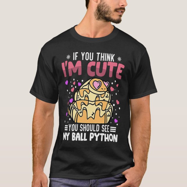 Camiseta Ball Python Heart Dia de os namorados Animal Para  (Frente)