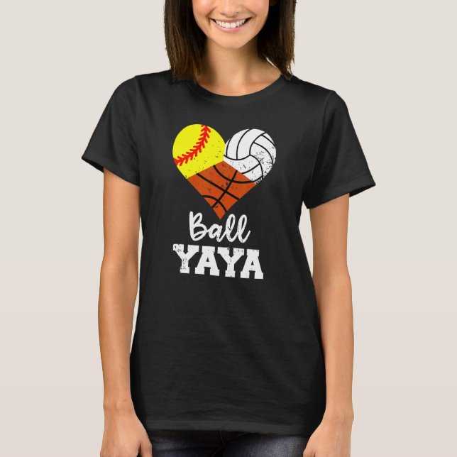 Camiseta Ball Yaya Heart Softball Basball Ya (Frente)