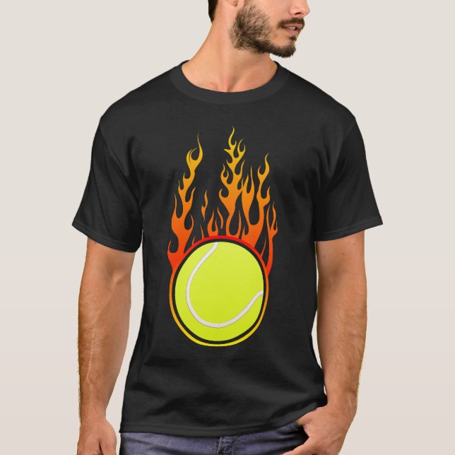 Camiseta balle tennis flamme feu flame logo 3110 A (Frente)