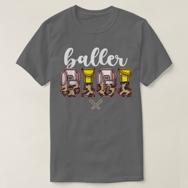 Camiseta Baller Gigi Baseball Softball Gigi Avó  (Frente do Design)