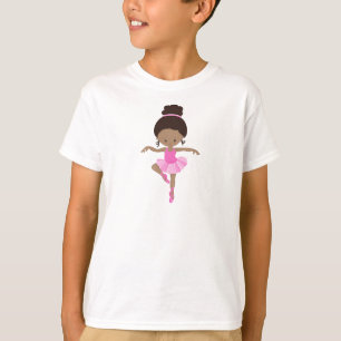 Camiseta Ballerina Afro-Americana, Balé Rapariga, Tutu Rosa