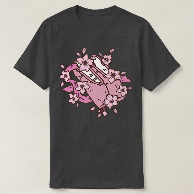 Camiseta Ballerina com dançarina Balé e Balé e sakura (Frente do Design)