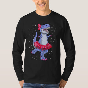 Camiseta Ballerina Dinossaur T Rex Balé Dancer Crianças Men