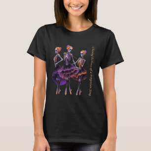 Camiseta Ballerina Esqueleto Laranja Roxo Neon Perseguindo