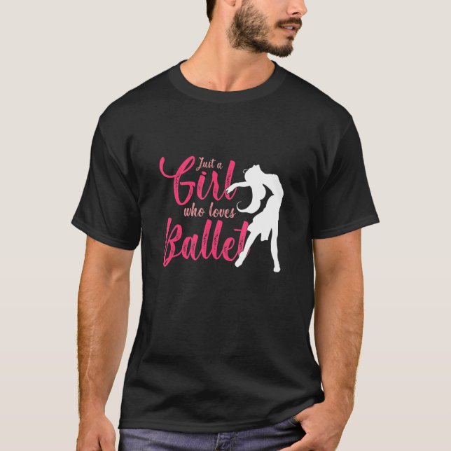 Camiseta Ballerina Girl que ama a festa de dança de Balé (Frente)