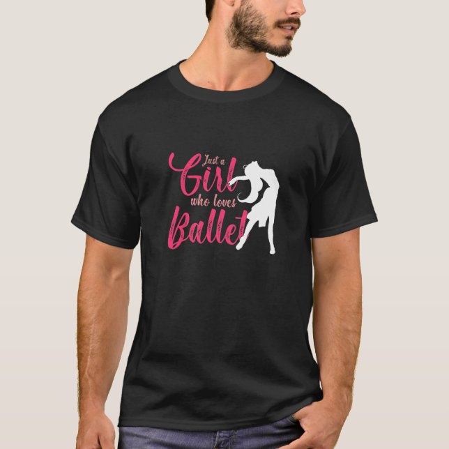 Camiseta Ballerina Girl que ama a festa de dança de Balé (Frente)