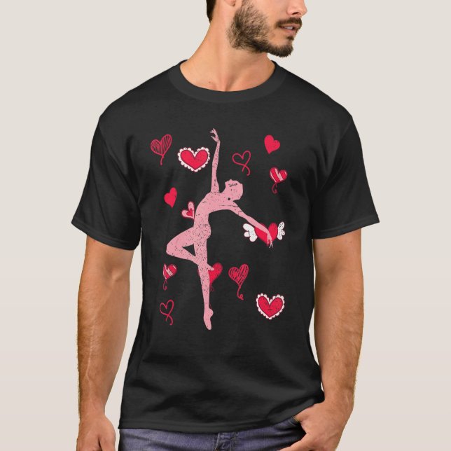 Camiseta Ballerina Hearts En Pointe Balé Dançer B (Frente)
