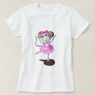 Camiseta Ballerina Mouse T-Shirt Happy Ballet Dancer