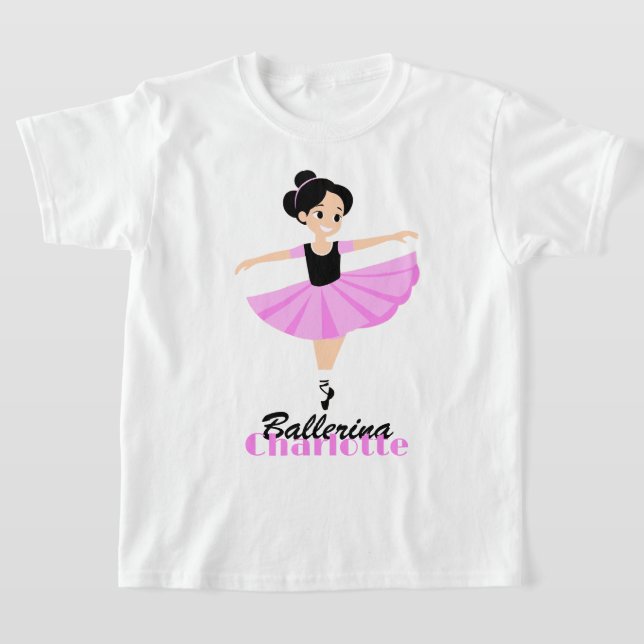 Camiseta Ballerina Rosa Graciosa e Suave Personalizada (Postura )