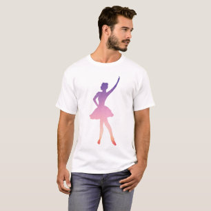 Camiseta Ballerina silhueta rosa púrpura