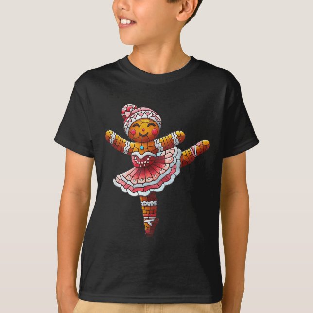 Camiseta Ballet Dancer Gingerbread Christmas Dance Teacher  (Frente)