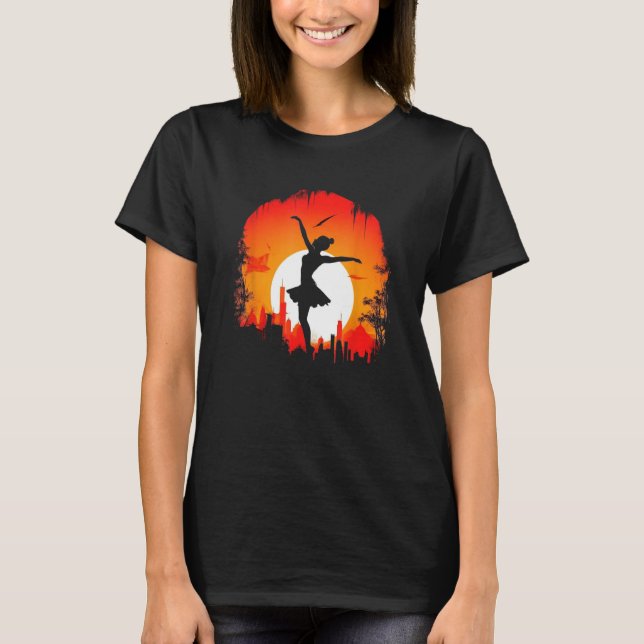Camiseta Ballet Dancer Silhouette Ballerina Dancing Women G (Frente)