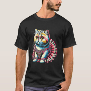Camiseta Ballet de Gato Persa Adorável Bailarina Tutu