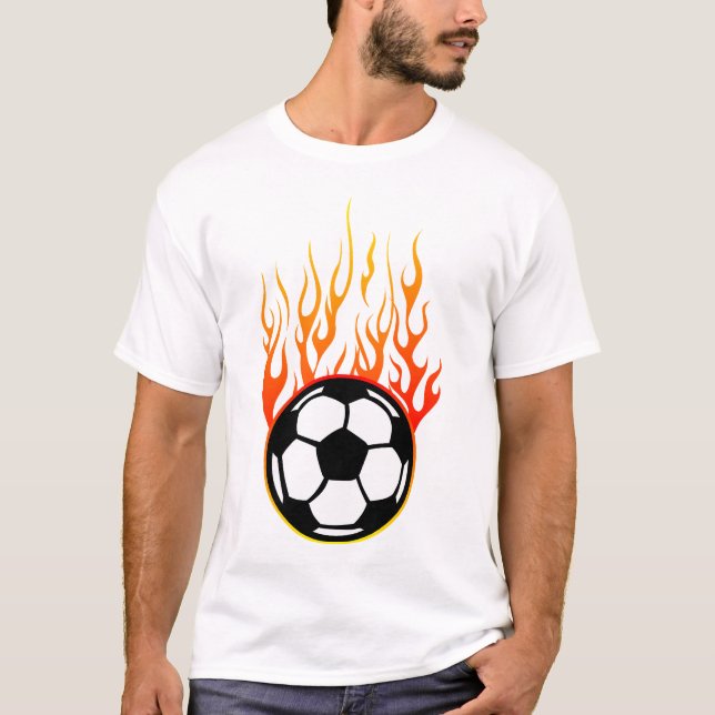 Camiseta ballon football flamme feu flame logo 3110_A (Frente)