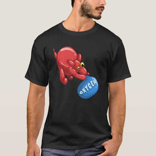 Camiseta Balloon Balloon Animal Dog Inhaling Oxygen (Frente)