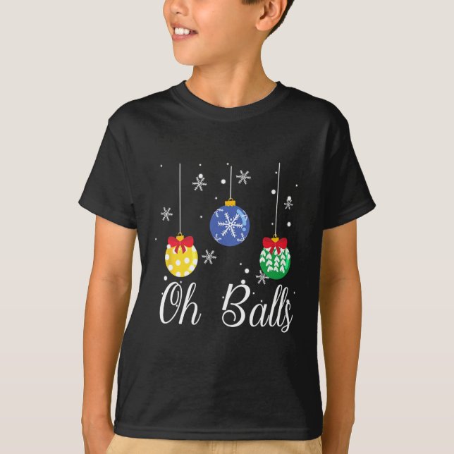 Camiseta Balls Enfeites de natal Buffalo Xadrez Family Pyja (Frente)