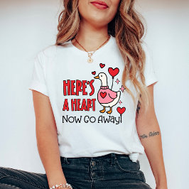 Camiseta Baloão de Coração de Ganso Anti-Valentão Divertido