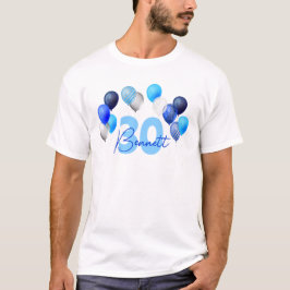 Camiseta Balões Azuis de Aniversário