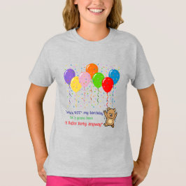 Camiseta Balões Coloridos E Um Urso Feliz