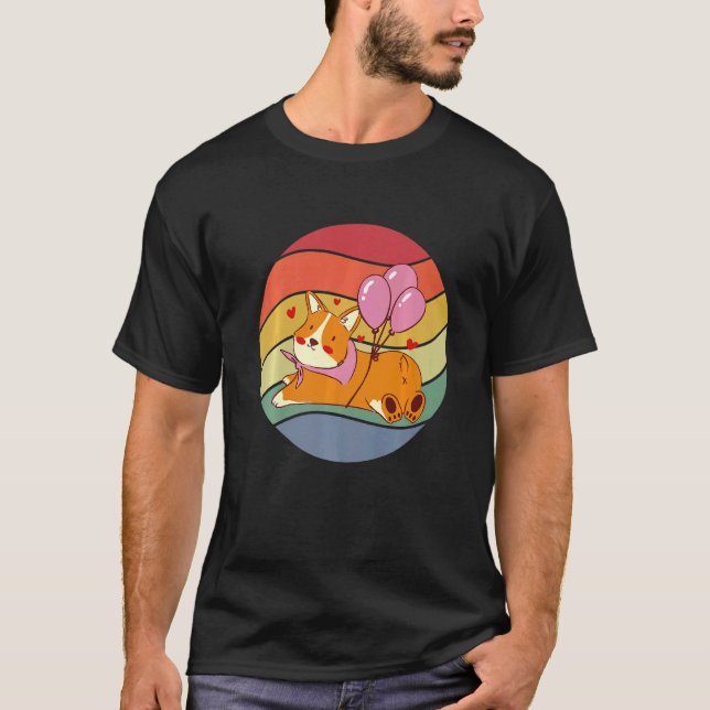 Camiseta Balões Corgi Vintage (Frente)