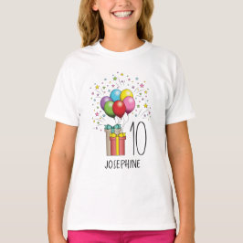 Camiseta Balões De Aniversário Coloridos E Presentes De Qua