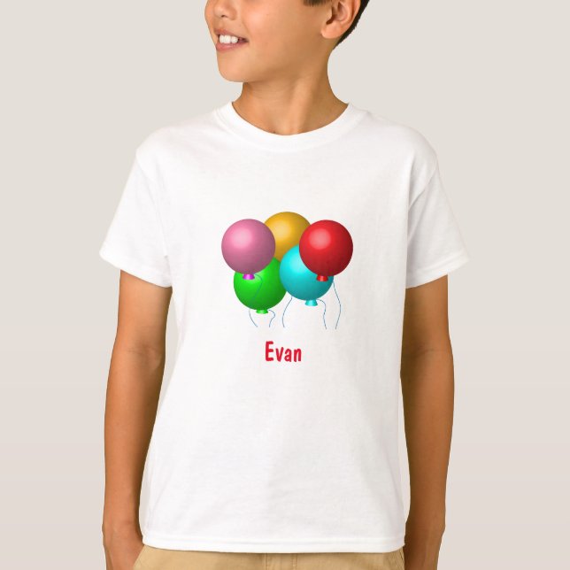 Camiseta Balões de Aniversário com Nome (Frente)
