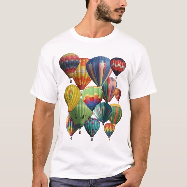 Camiseta Balões de Ar Quente Coloridos  (Frente)
