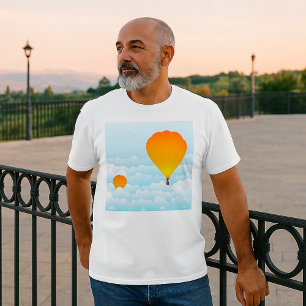 Camiseta Balões De Ar Quente Em Nuvens Balançando T-Shirt