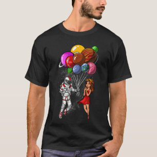 Camiseta Balões de Astronautas Espaciais Planetas