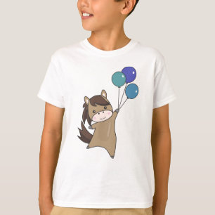 Camiseta Balões De Cavalo Voam Animais Curiosos Para Crianç