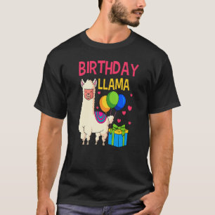 Camiseta Balões De Festa De Aniversário De Lhama Animais