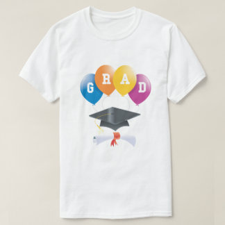 Camiseta Balões de Graduação Formando Boné de Diploma T-Shi