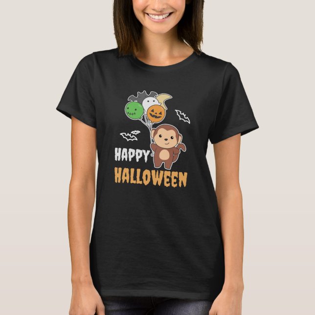 Camiseta Balões De Macacos Para Crianças Macacos Cujos Maca (Frente)