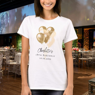 Camiseta Balões de ouro de aniversário