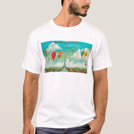 Camiseta Balões de vintagem PixDezines/eiffel/paris
