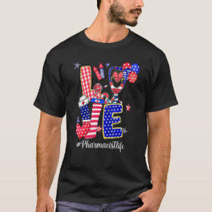Camiseta Baloes Farmacêutico Amor Bandeira EUA 4 De Julho